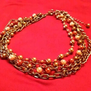 Triple beaded necklace...multi colors.